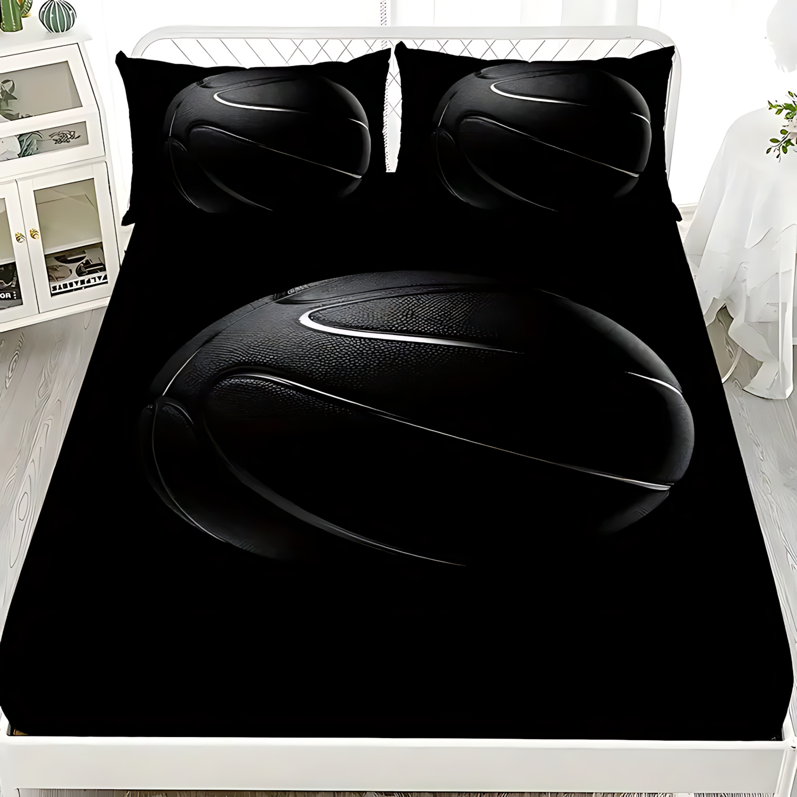 TEMU / JIT transfronterizo baloncesto deporte HD impresión digital abrasión cama gaza pillowcase set fuente fabricante