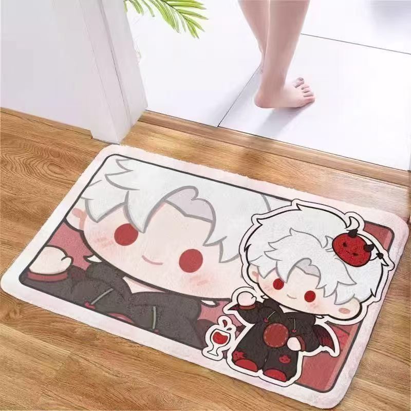 Petit tapis d'intérieur, tapis de sol en diatomite antidérapant avec dos en caoutchouc, motif dessin animé espace profond, absorbant l'eau, séchage rapide, résistant à l'usure et aux taches, facile à nettoyer._voghion.com