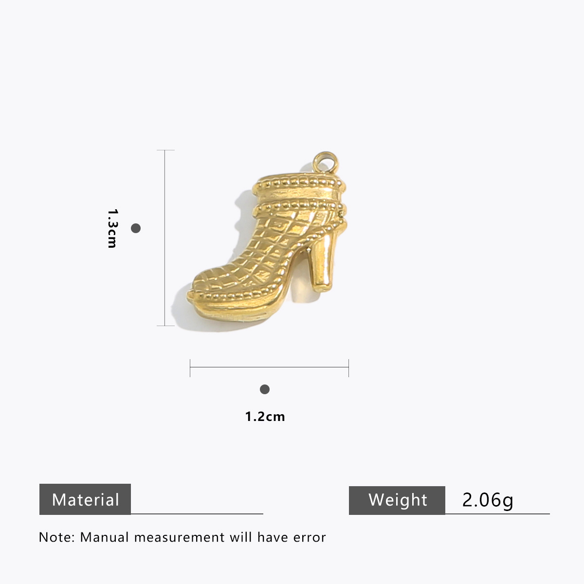 6g Weight Pendant Jewelry Making Type Charms Classification 5 PCS/Package Quantity 304 Stainless Steel Material Boots Pattern All Seasons Season Plating Design Retro, Classic Style Style 5 PCS/Package 304 Stainless Steel Boots Pendant Charms 24