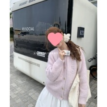 复古花朵刺绣毛衣开衫女2026秋冬新款韩系温柔慵懒温柔针织上衣厚