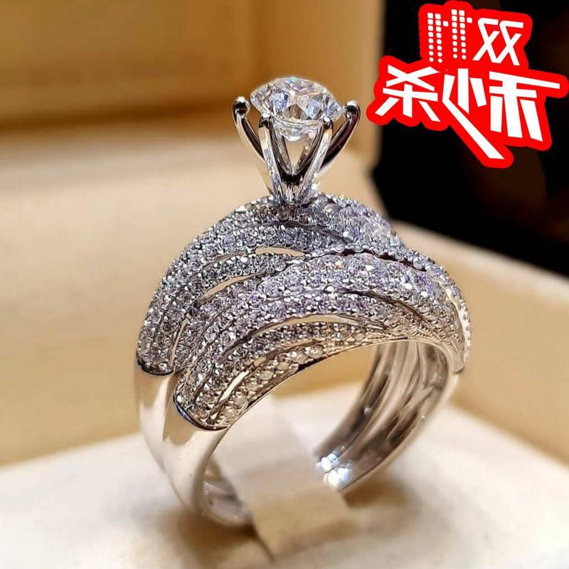 Engagement Ring White Female Women Weddi...