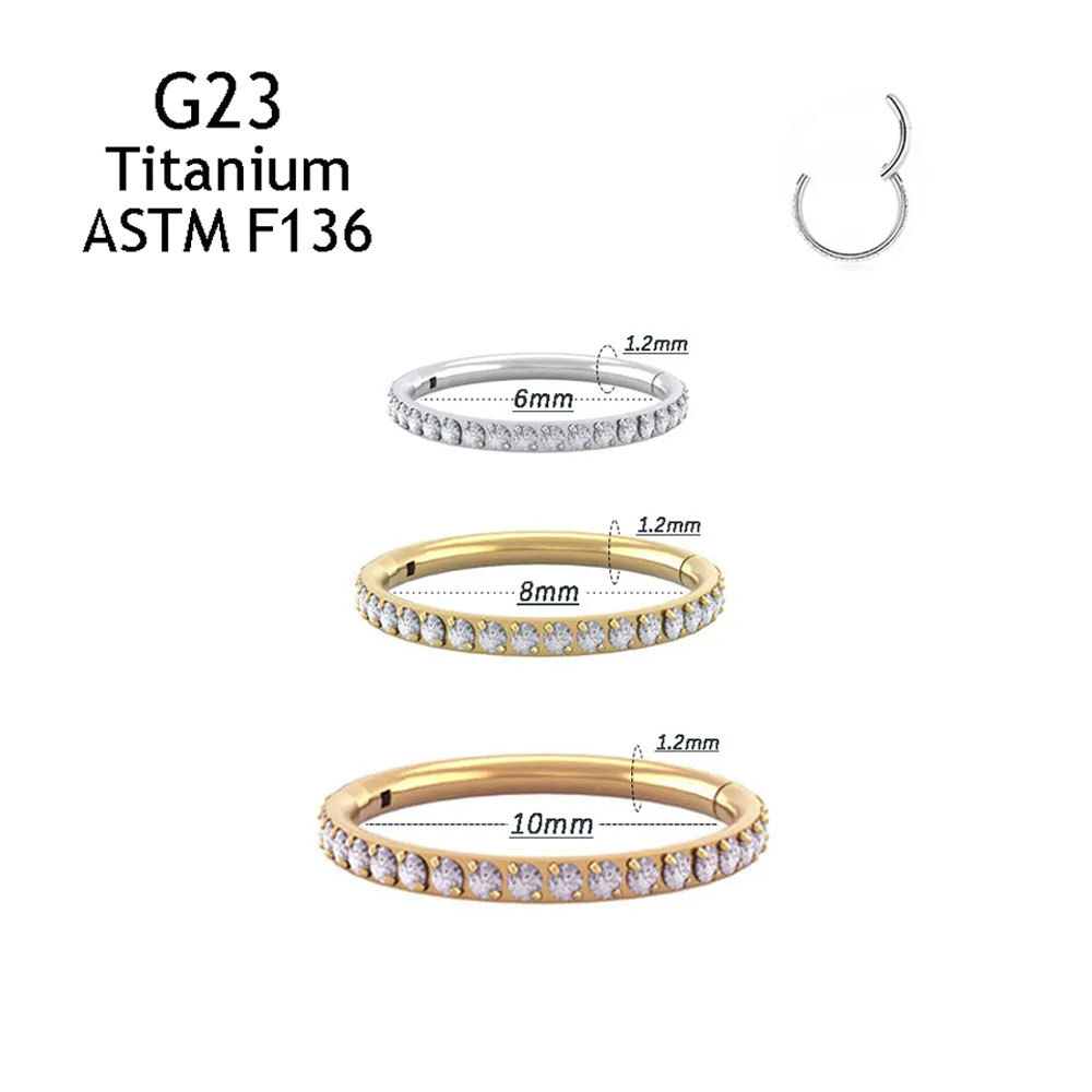 G23チタン鼻環5aジルコン工場店チタン合金穿刺アクセサリー対外貿易イヤリング唇環卸売り