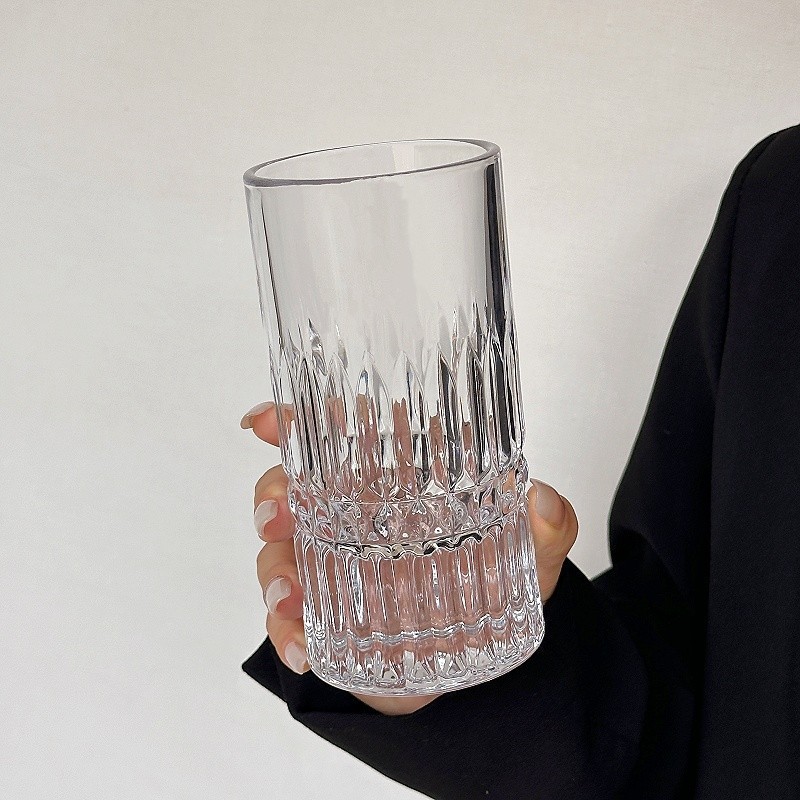 Ins tazas de vidrio esculpidas de alto grado nórdico de lujo ligero tazas de té caseras tazas de whisky tazas de leche tazas de cerveza tazas de jugo