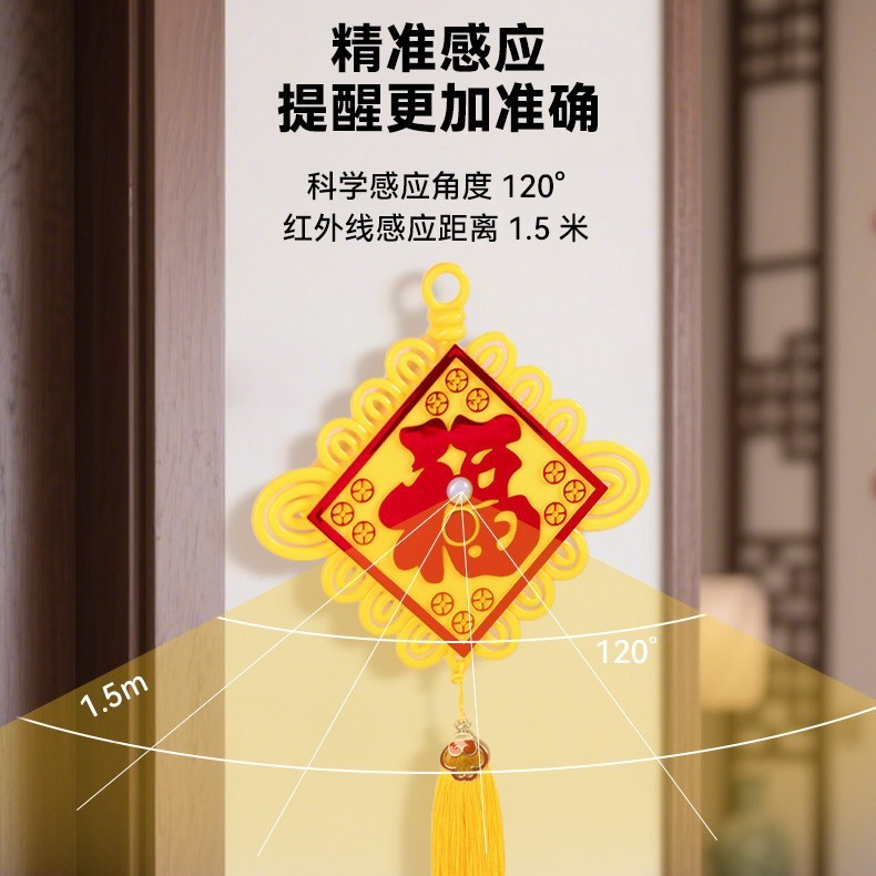 老人出门提醒器入户语音家居智能感应关门提示器防忘记带钥匙挂钩|undefined