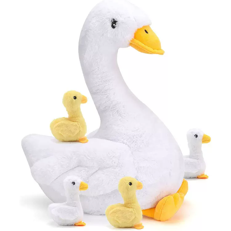 创意新款网红白鹅毛绒玩具定制可爱公仔娃娃抱枕儿童生日礼物批发