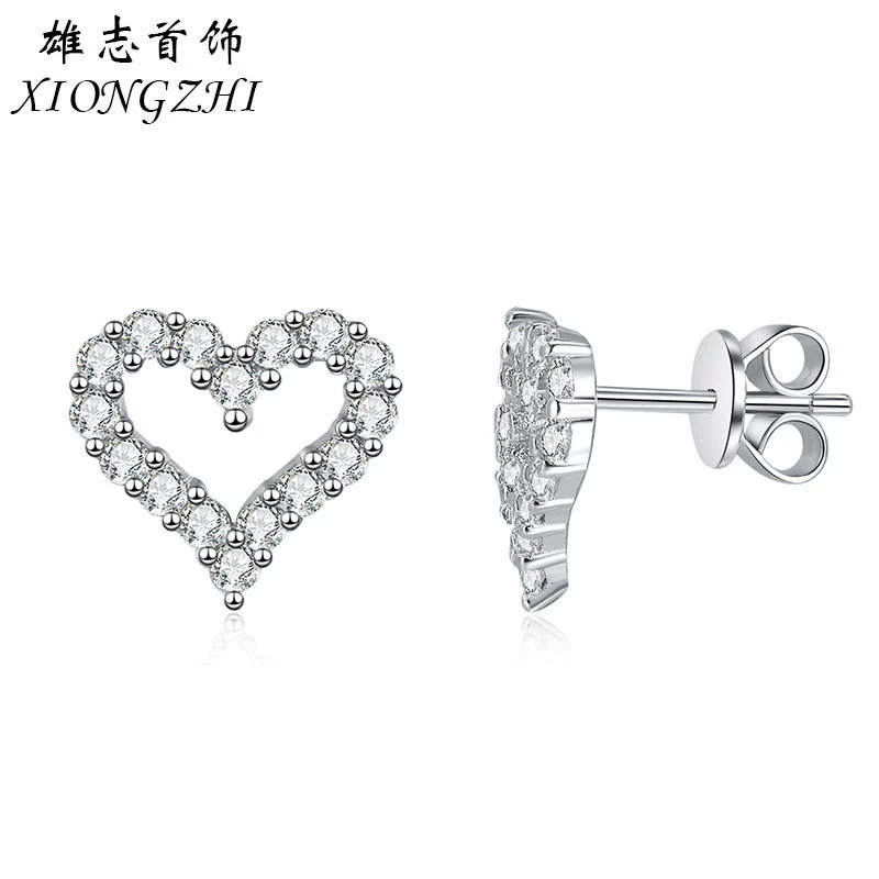 Серьги из муассанита в форме сердца с покрытием из платины 950 пробы, серебряные серьги в форме сердца, легкие роскошные и высококачественные серьги из муассанита