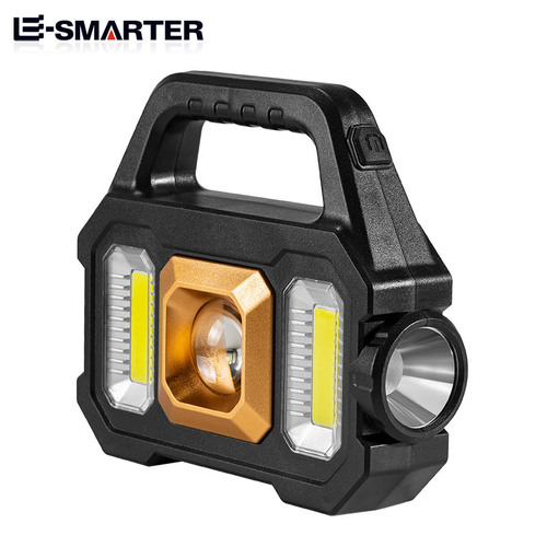 Solar power bank portable searchlight high-power outdoor long-range bright light auxiliary side light rechargeable flashlight