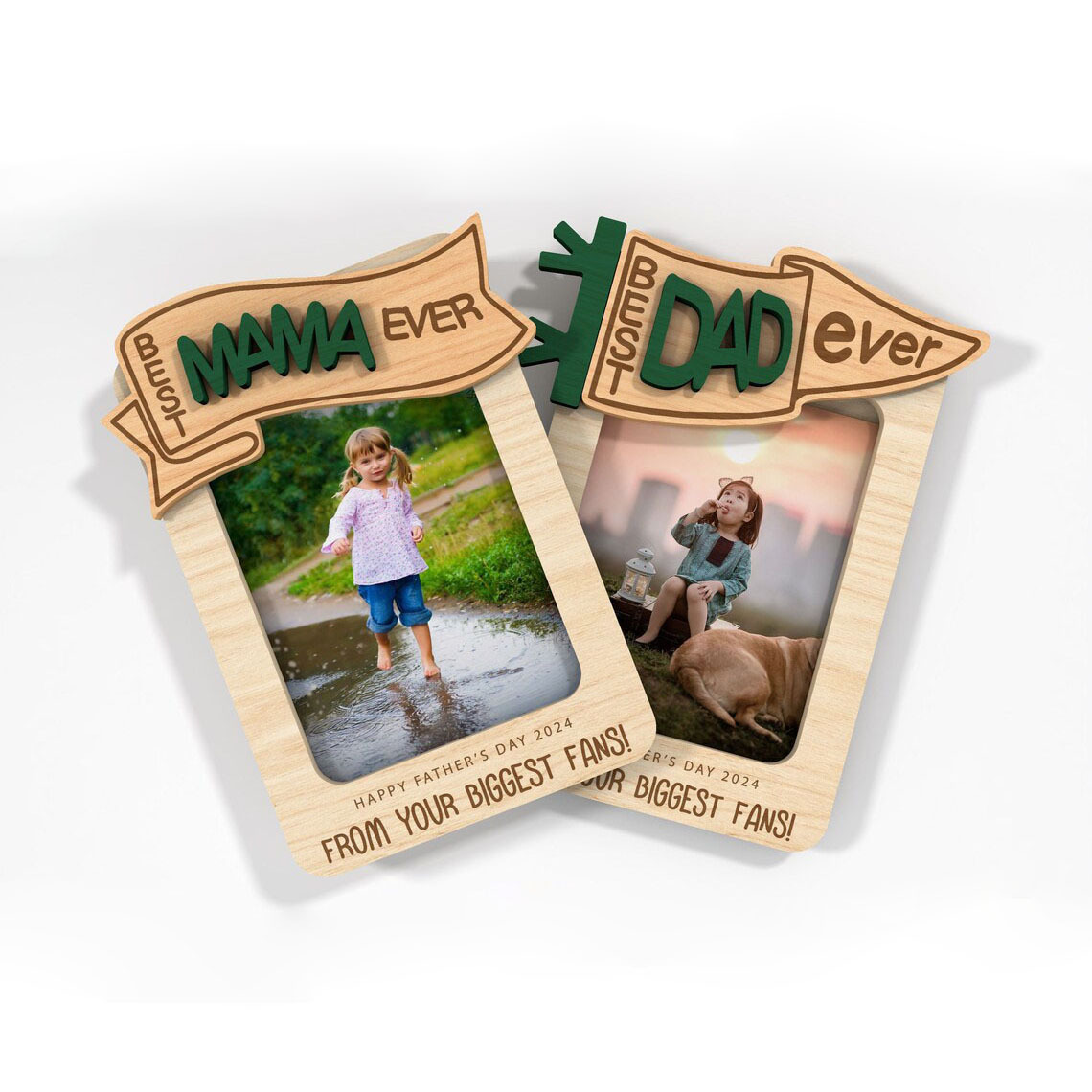 跨境定制木质相框冰箱贴母亲节父亲节礼物相框冰箱贴家居装饰摆件