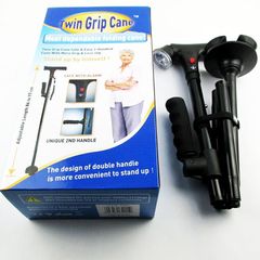 Folding crutches for the elderly, double-handle folding crutches with lights and alarms, hiking crutches for the elderly