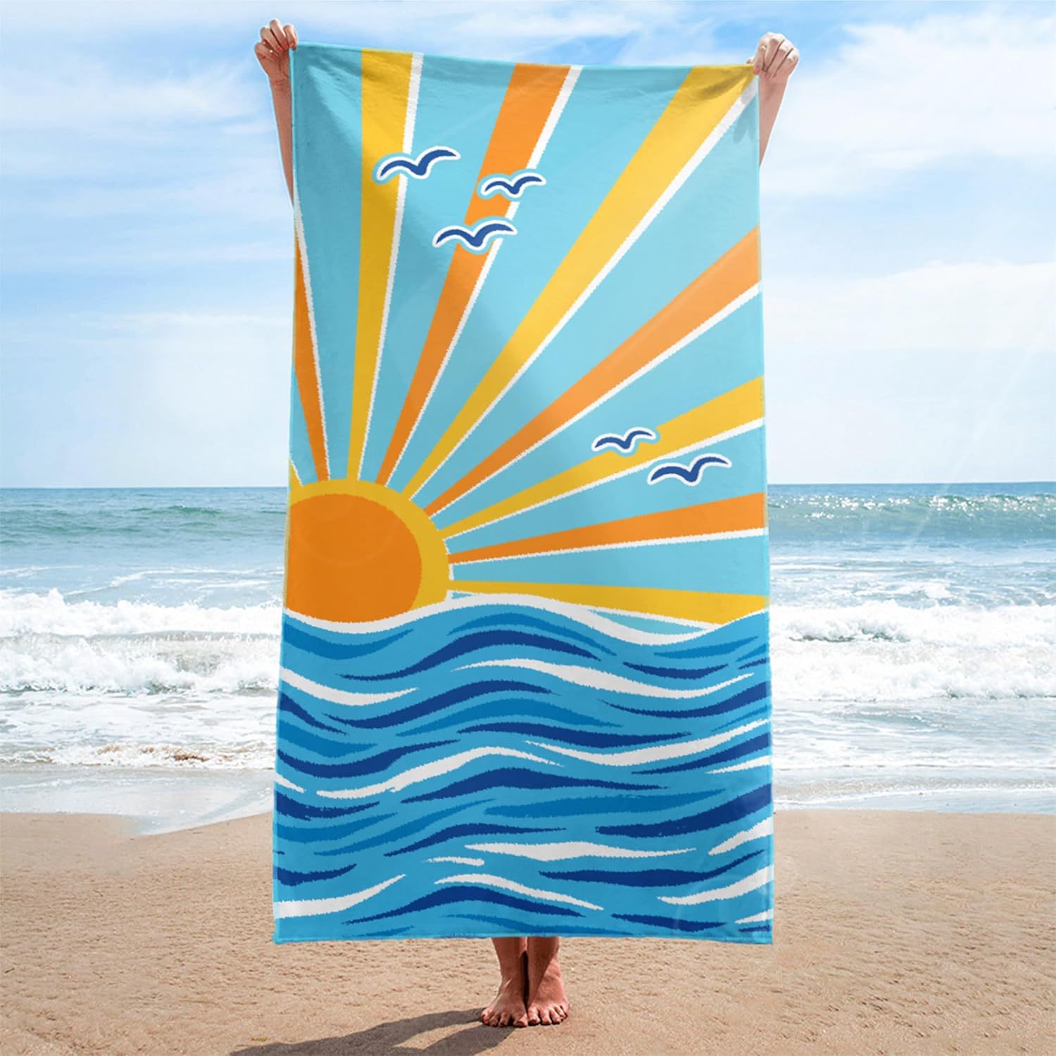 Transfronterizos toalla de playa JIT toalla impresa de microfibra rápida secado toalla deportiva TEMU envío a tiempo