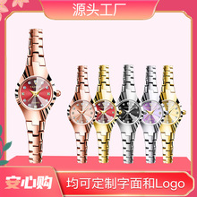 taisige抖音同款石英手表女ins风气质女士金色酒红手链表钻石腕表