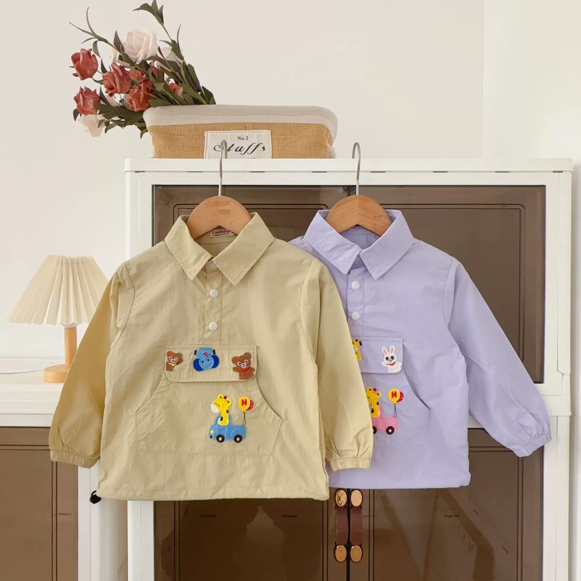 儿童防晒衣25夏日系户外连帽童套头男女宝卡通梭织男童防晒衣批发