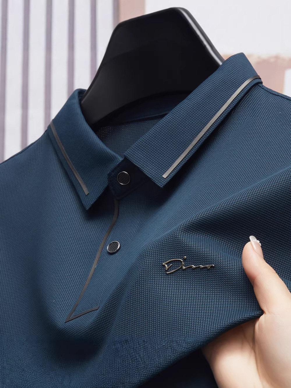Men's Short-Sleeved T-Shirt Polo Shirt Summer Thin Anti-Wrinkle No-Iron Seamless T-Shirt Cross-Border Middle-Aged Dad's Top