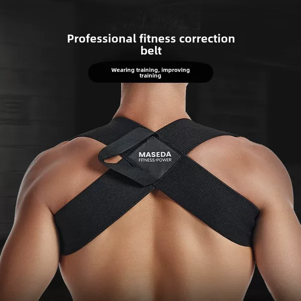 Upgraded Thickened Open-Back Fitness Shoulder Strap for Shoulder Support, Chest Expansion, and Posture Correction