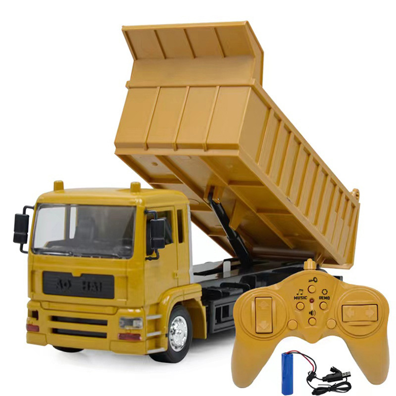 Cross-border Overseas Children's Alloy Remote Control Engineering Car Model Electric Car Simulation Engineering Dump Truck Toy Car