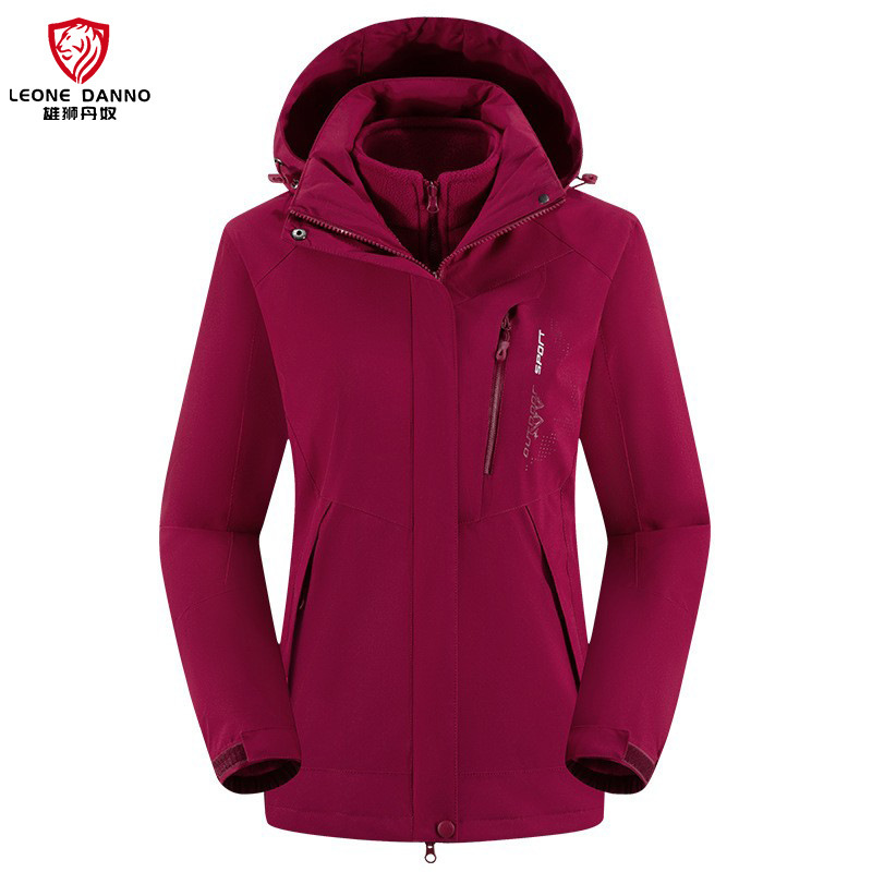 Jacket for Men and Women, Winter Windproof, Fleece-Lined Jacket for Young and Middle-Aged People, Three-In-One Detachable High-End Mountaineering Clothing