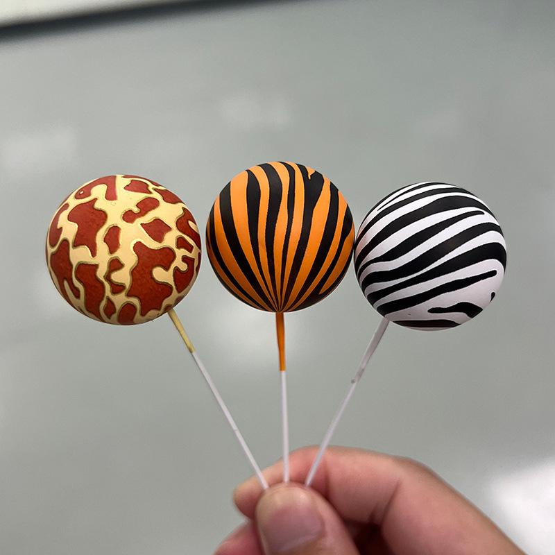 Children's Cake Decoration Ball Forest Animal Tiger Print Leopard Print Giraffe Print Birthday Party Supplies Decoration Ornaments