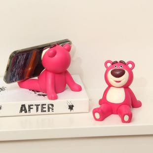 [1.3 Thousand People Praise] Creative Strawberry Bear Mobile Phone Stand Desktop Cute Cartoon Ornament Tablet Stand
