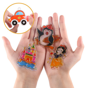 ��ͯ3D���w�z��diy�ֹ������⿾�Tɫ��߅ˮ�����z�����12pcs�D��