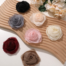 森系温柔风烧边干枯玫瑰花diy海边度假拍照头饰鞋花服装辅料配件