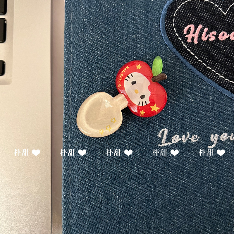 레드 스타 스푼 머리핀