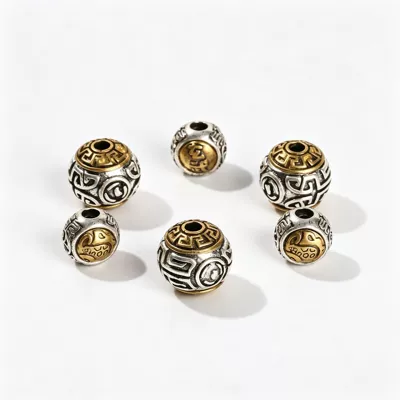 spacer beads with embossed patterns | Zərgərlik ara hissələri