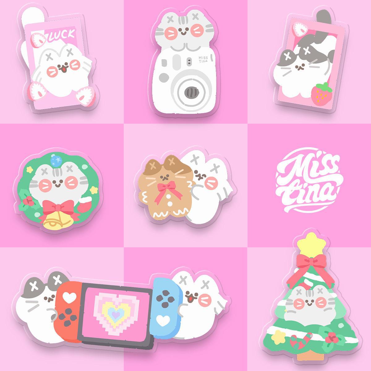 「MISSTINA」圣诞MI亚克力PP夹便签夹手帐照片夹子票夹便携资料夹