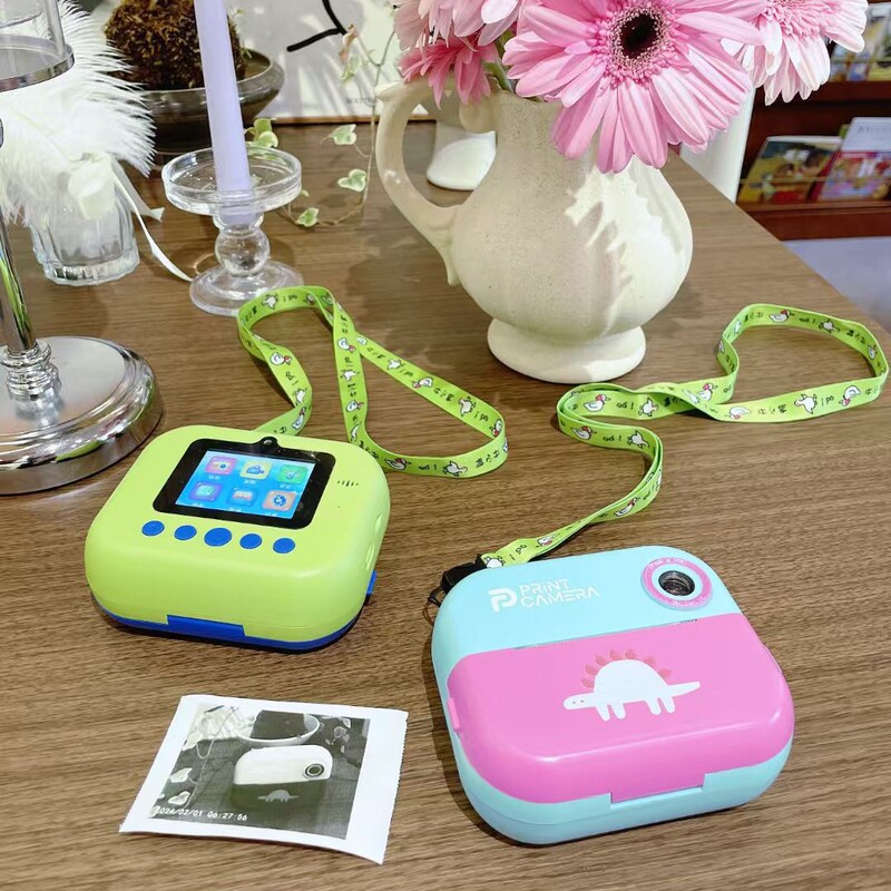 Cartoon Polaroid Camera Thermal Printing Front and Back Dual Photography Instant Holiday Gift Photo Hd Pixel