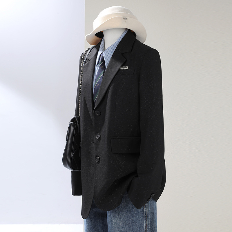 灰色西装外套女秋季2025秋季高级感通勤时尚气质宽松休闲西服上衣|undefined