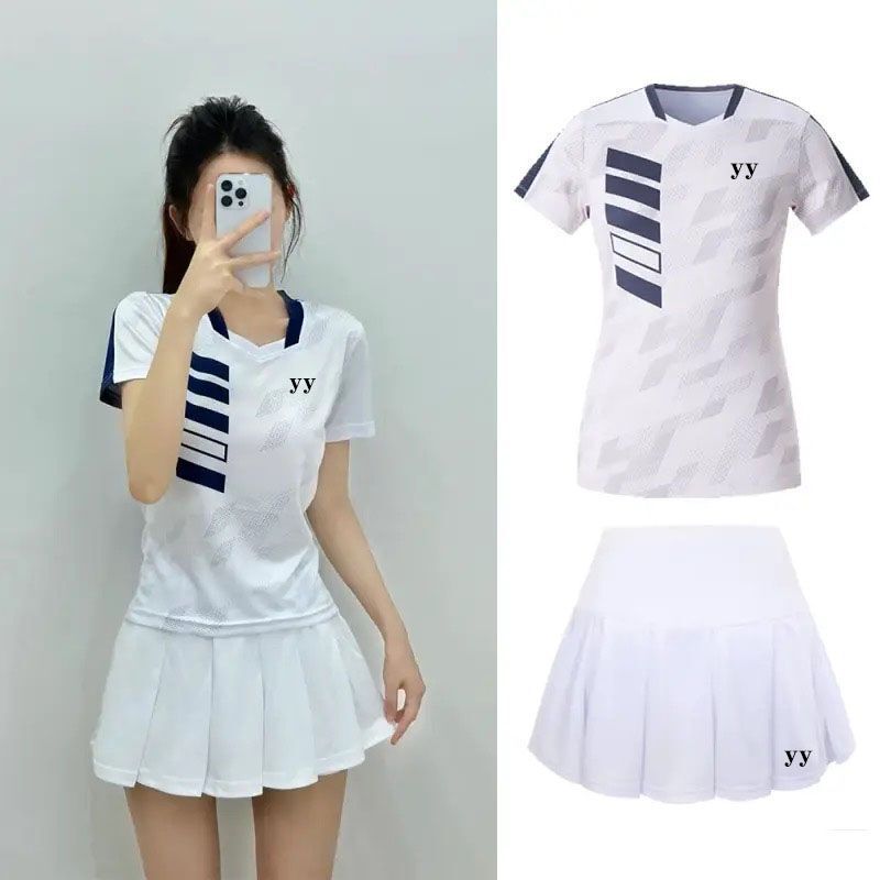 羽毛球服套装yy防走光裙子速干透气夏季短袖运动短裙训练包邮|undefined