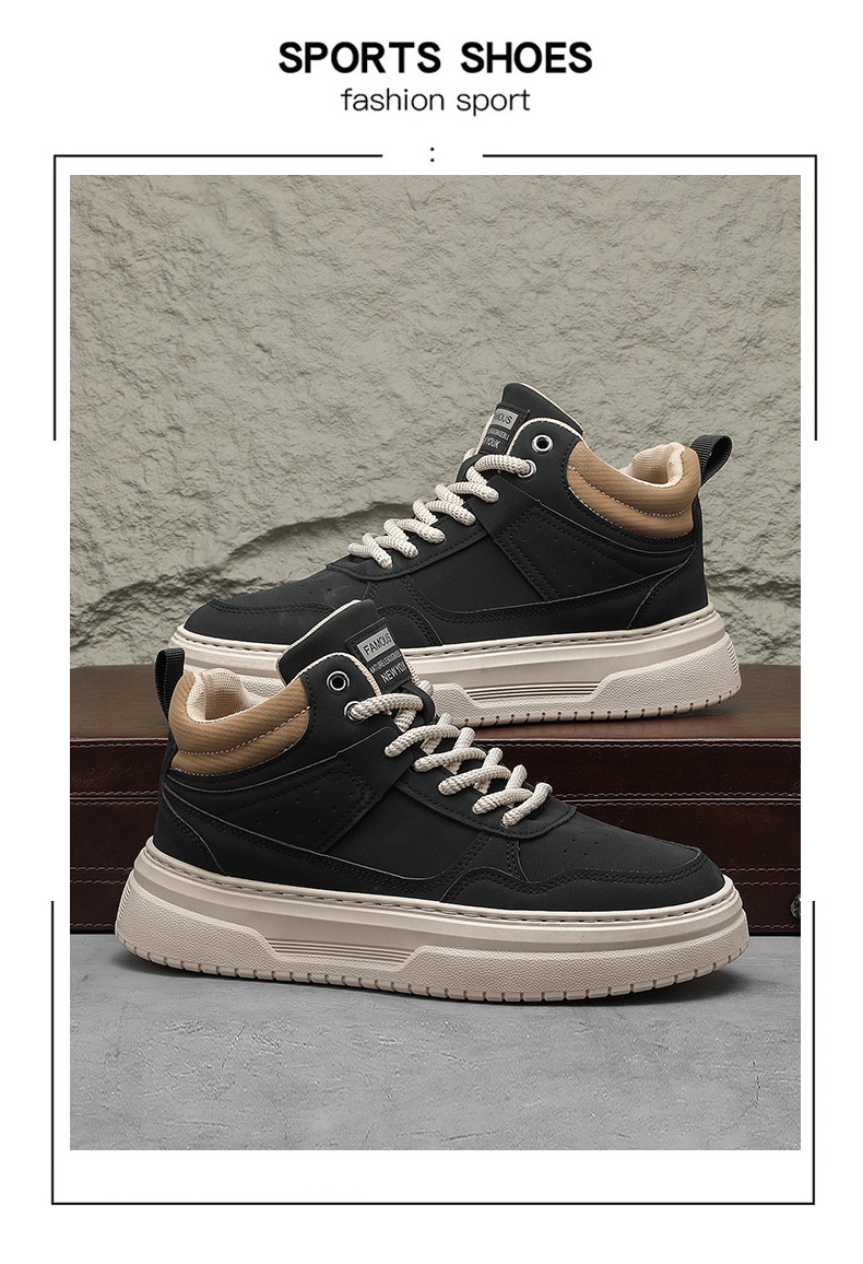 Männer herbst vielseitig casual board männer leder oberfläche wasserdicht sport dicke sohle höhe zunehmende büro_voghion.com