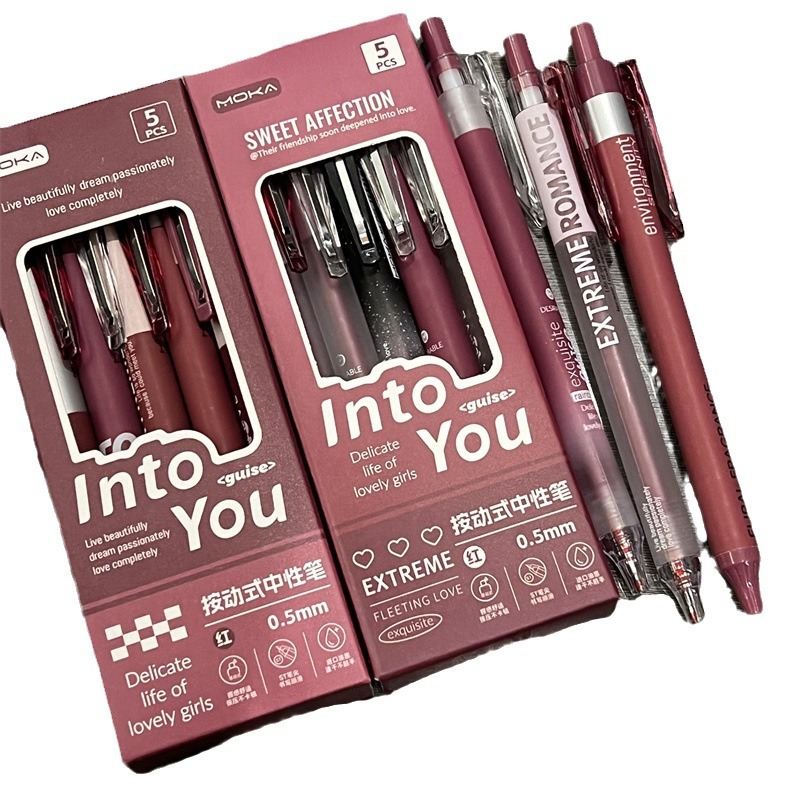 Bolígrafo rojo para cambiar el mal viento bolígrafo rojo simple bolígrafo rojo de alto valor de los estudiantes maestros bolígrafo rojo corazón de la niña