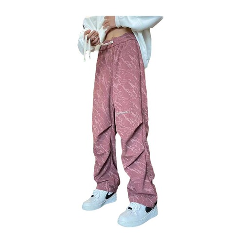 Factory Direct Sale Recommended Autumn/Winter Trendy Crease Design Casual Pants with Gravity Feel High Street Thickened Starry Sky Pants