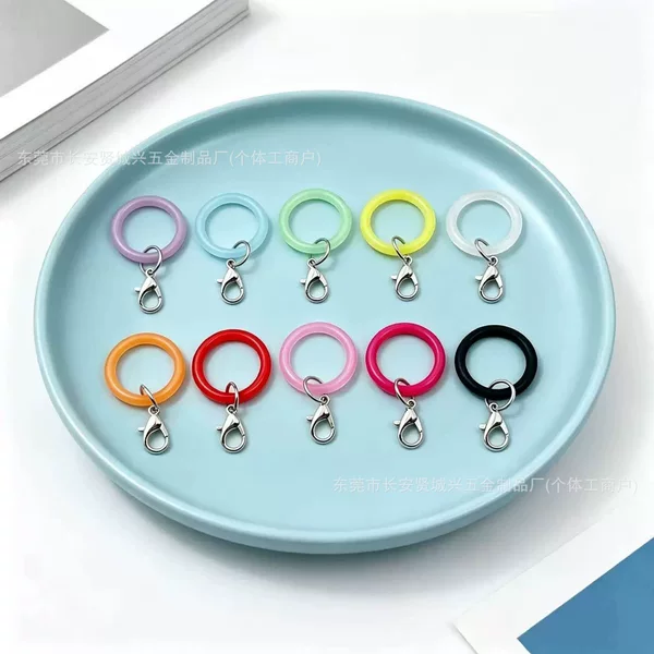 12 lobster clasp keychains with silicone O-rings, 20mm colorful transparent sealing rings, Amazon's best-selling accessory clasps