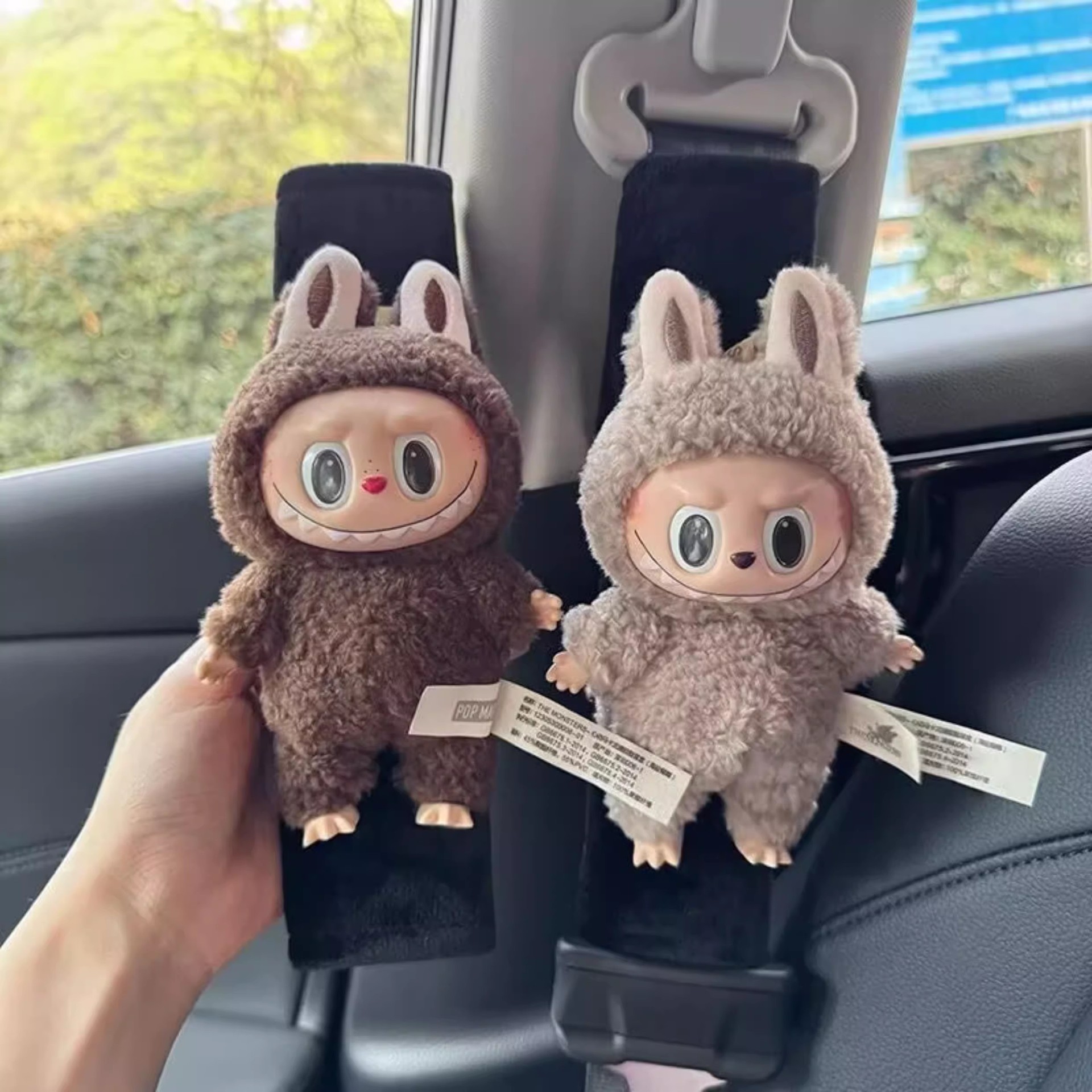 Car Seat Belt Shoulder Pads Protective Covers for a Couple, Creative, Cute, High-End Decorative Dolls