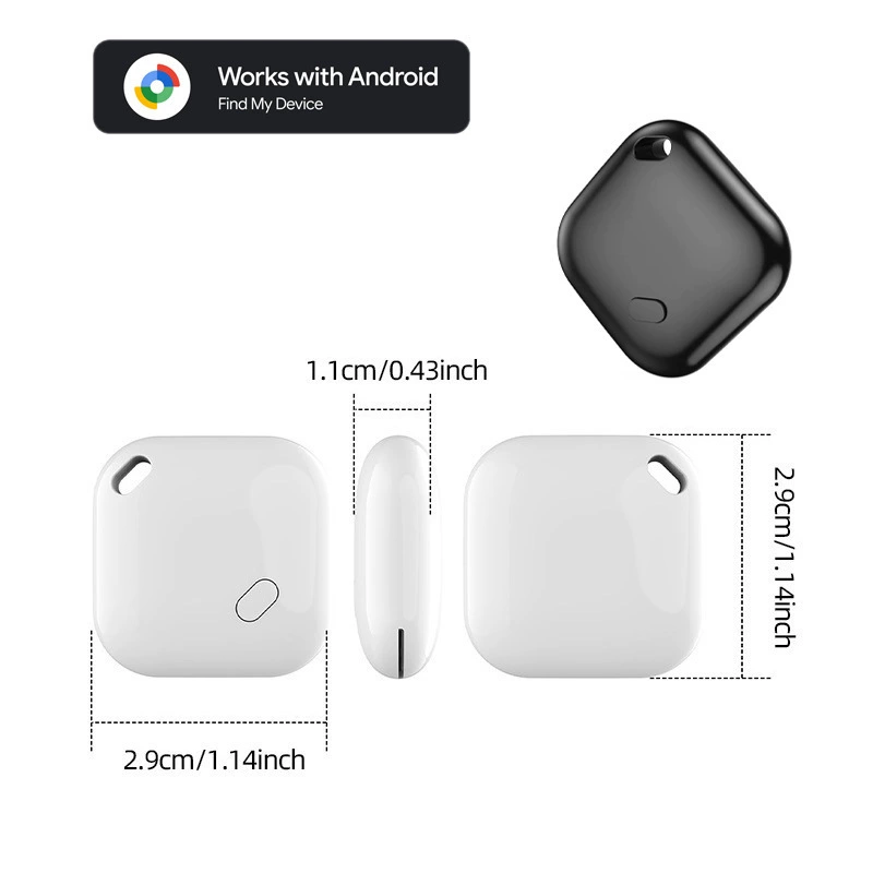 Трекер для животных и предметов Otag F08 — совместим с Android Find My Device, компактный 8,6×8,6×1,6 см