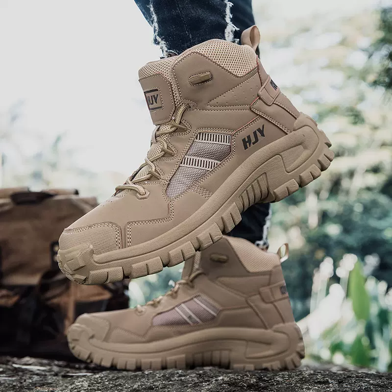 高帮登山靴户外战术靴沙漠靴雪地靴男野营跨境大码训练鞋男大码47