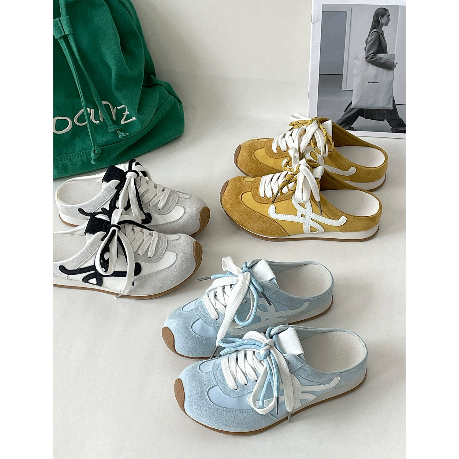 Интернет-магазин Yuanyi Shoes, горячая распродажа 2025 летняя новинка с толстой подошвой, обувь на носке, lazy half slippers для женщин MIS-3754
