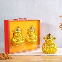 玻璃空酒瓶密封白酒瓶一斤装喷涂瓶财神爷酒瓶自酿酒分装瓶