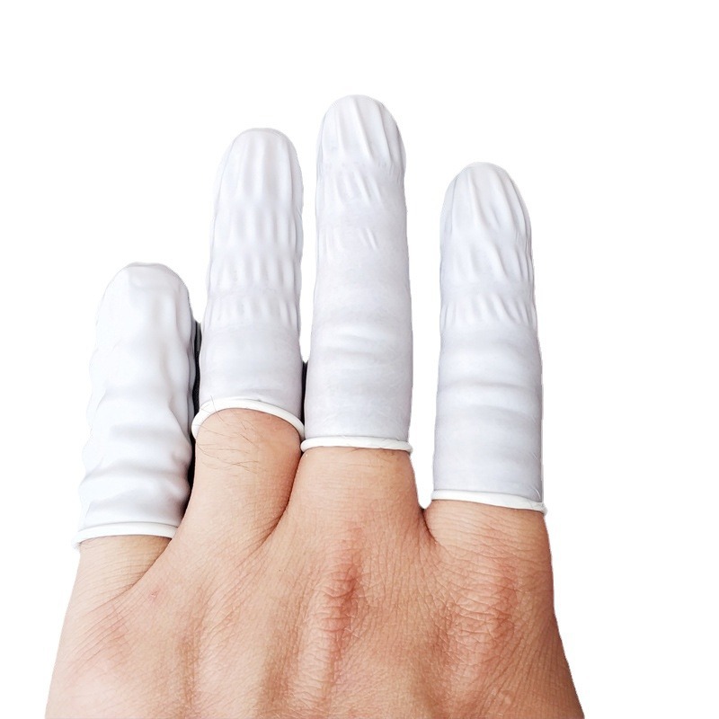 Guantes Desechables de Látex Blancos para Dedos, Antiestáticos, Antideslizantes, Libres de Polvo, Gruesos