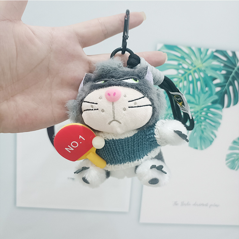 新しいアスリートルシファードールペンダントバドミントン猫ガールバッグペンダント人形ぬいぐるみ卸売|undefined
