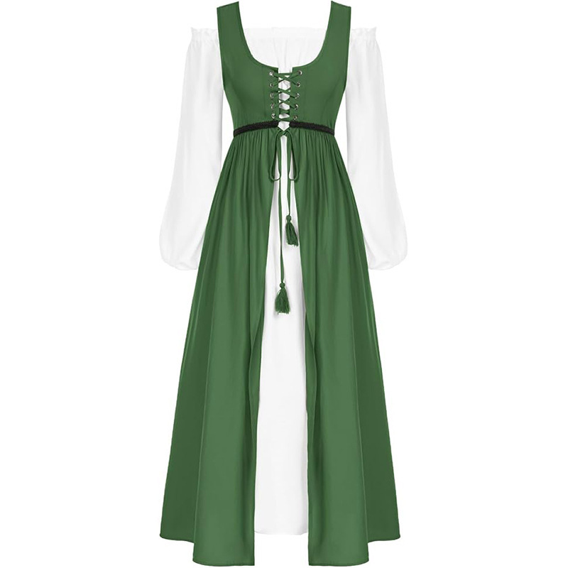 Medieval Dark Color Women's Renaissance dress Peasant Medieval dress Long Sleeve Dress