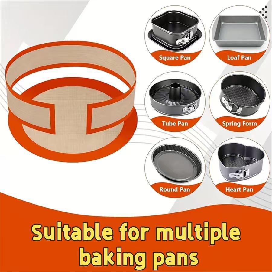 2-piece set of round baking mats, cake liners, silicone baking mats, Dutch oven mats, fiberglass silicone mats, durable