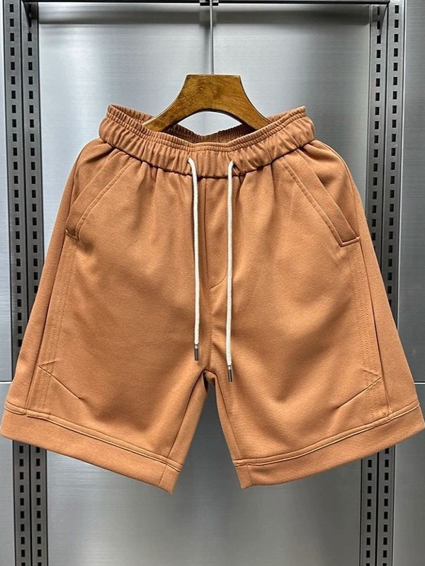 Herren Shorts Einfarbig Gerade Geschnitten Für Sommer Und Strand_voghion.com