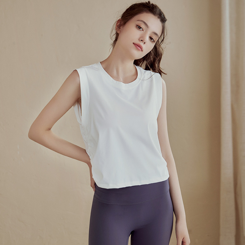 Loose Sports Vest Women's Short Yoga Clothes Underwear Training Quick-drying Running Summer and Autumn Fitness Sleeveless Top