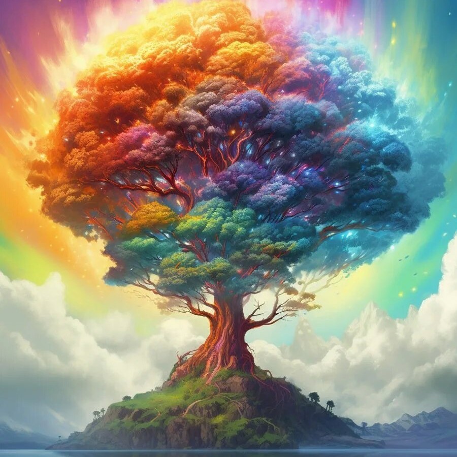 Pequeño libro rojo nuevo lleno de pintura de diamante árbol de vida DIY bordado de diamante pintura decorativa sala de estar fábrica de suministro transfronterizo al por mayor