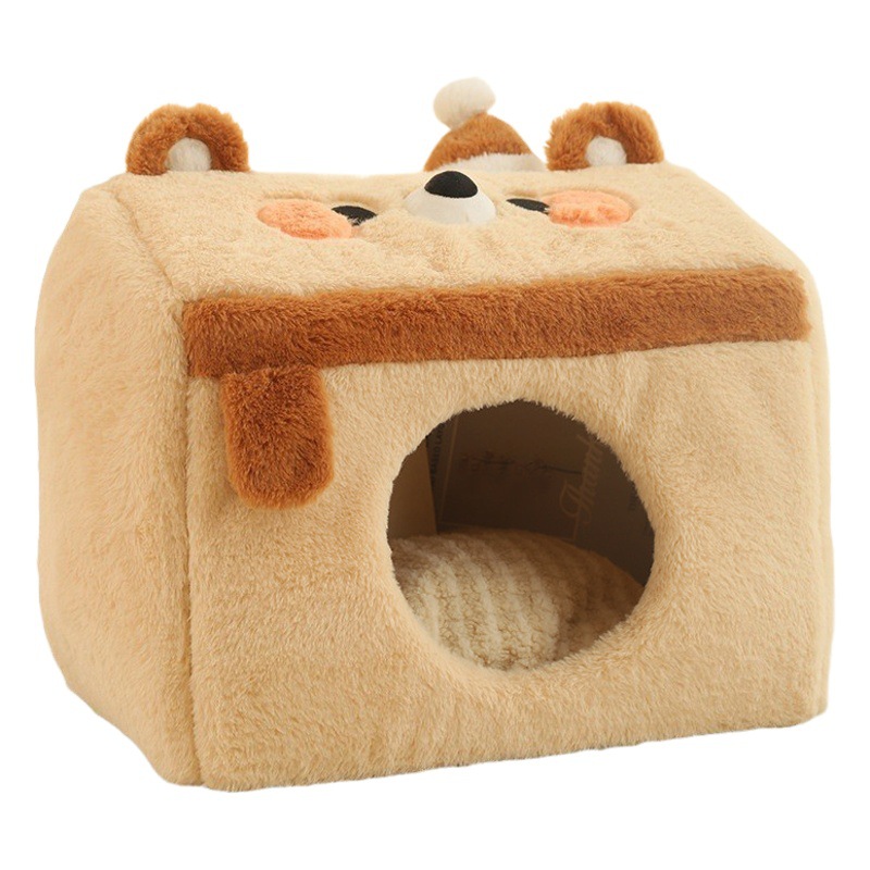 Nido de gato invierno cálido gato casa invierno gato cama cuatro estaciones gato estera desmontable y lavable perrera gato cerrado Casa del gato