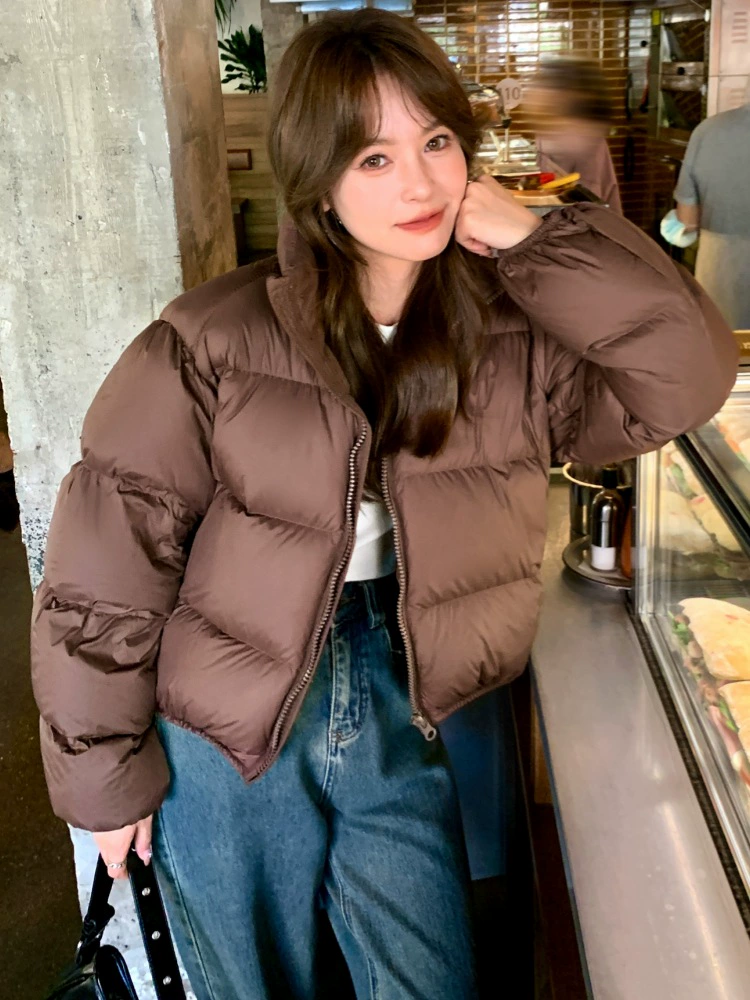 Winter short down jacket with down, 2024 years, oversize, increased thickness, Korean style