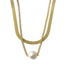 Necklace from pearl, chain for key bag , pendant, diamond encrusted, internet celebrity