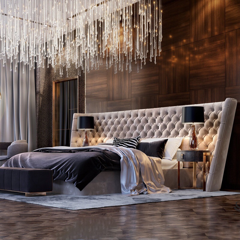 Specializing in the Production of Vittoria Frigerio Beds, Foshan Furniture, Imported Soft Backrest Solid Wood Double Beds, Vf Furniture
